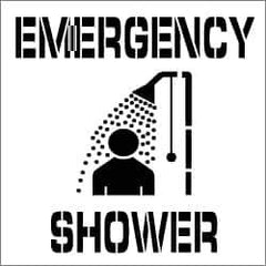 NMC - Emergency Shower Stencil - 0.06 Inch Thick, Polyethylene, English - All Tool & Supply