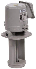 Graymills - 230/460 Volt, 1/2 hp, 3 Phase, 3,450 RPM, Cast Iron Immersion Machine Tool & Recirculating Pump - 35 GPM, 43 psi, 7-1/2" Long x 7-1/2" Mounting Flange Width, 18-5/16" Overall Height, Metric Thread, Aluminum Impeller - All Tool & Supply