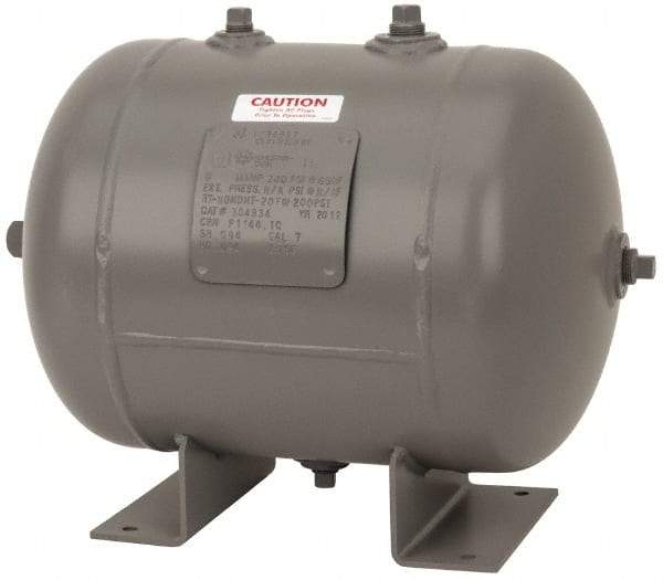 Made in USA - 7 Gallon, 200 Max psi Universal Horizontal Tank - 3/4" Inlet, 17" Tank Length x 12" Tank Diam - All Tool & Supply