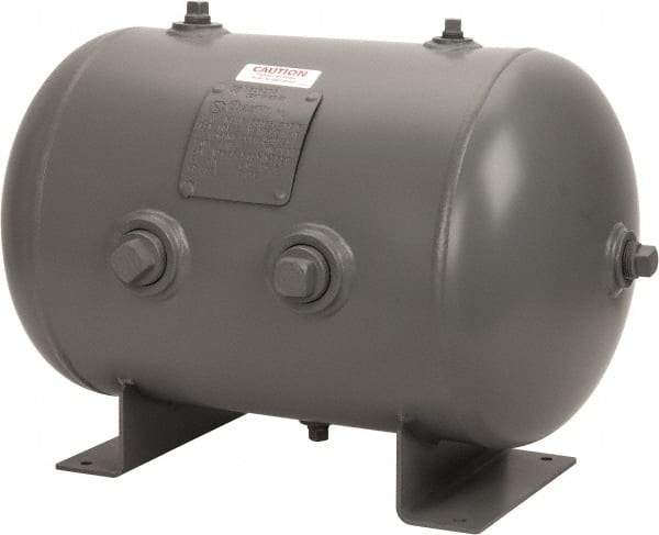 Made in USA - 13.3 Gallon, 200 Max psi Universal Horizontal Tank - 1-1/2" Inlet, 23" Tank Length x 14" Tank Diam - All Tool & Supply