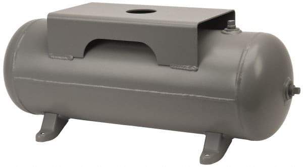 Made in USA - 10 Gallon, 200 Max psi Horizontal Tank with Plate - 30" Tank Length x 10" Tank Diam - All Tool & Supply