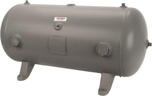 Made in USA - 30 Gallon, 200 Max psi Horizontal Tank - 1-1/2" Inlet, 38" Tank Length x 16" Tank Diam - All Tool & Supply