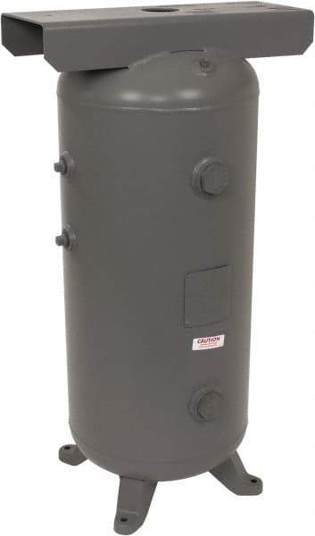 Made in USA - 30 Gallon, 200 Max psi Vertical Tank with Plate - 3/4" Inlet, 38" Tank Length x 16" Tank Diam - All Tool & Supply