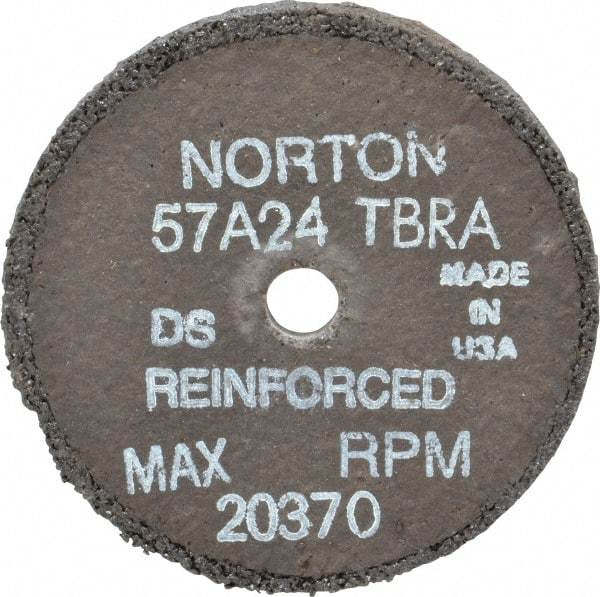 Norton - 3" Diam x 3/8" Hole x 1/4" Thick, T Hardness, 24 Grit Surface Grinding Wheel - Aluminum Oxide, Type 1, Very Coarse Grade, 20,370 Max RPM, No Recess - All Tool & Supply