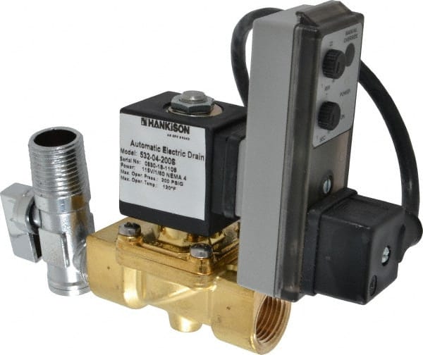 Hankison - 1/2" Inlet, Internal Piloted Valve Timed Electric Condensate Drain - All Tool & Supply