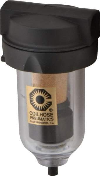 Coilhose Pneumatics - 3/8" Port, 5" High, FRL Filter with Polycarbonate Bowl & Automatic Drain - 150 Max psi, 120°F Max, 4 oz Bowl Capacity - All Tool & Supply