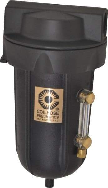 Coilhose Pneumatics - 1/2" Port, 7" High, FRL Filter with Aluminum Bowl & Automatic Drain - 250 Max psi, 250°F Max, 8 oz Bowl Capacity - All Tool & Supply