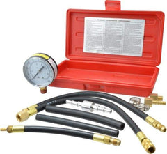 Value Collection - 12" Hose Length, 0 to 100 psi, Mechanical Automotive Fuel Injection Tester - 1 Lb Graduation, Steel - All Tool & Supply