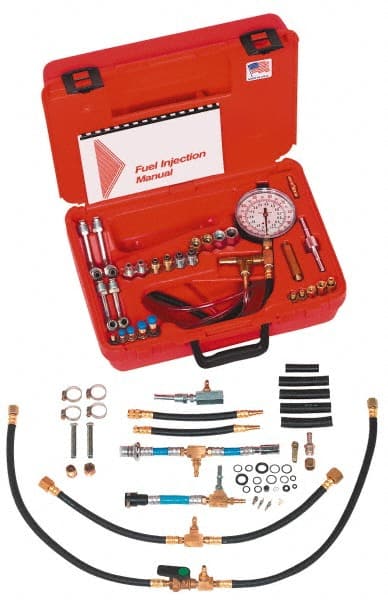 Value Collection - 4 Inch Long Hose, 0 to 100 psi, Deluxe Global Fuel Injection Pressure Test Set - All Tool & Supply