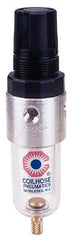 Coilhose Pneumatics - 1/8" NPT Port Miniature 1 Piece Filter/Regulator FRL Unit - Polycarbonate Bowl, 25 SCFM, 150 Max psi, 4" High, Manual Drain - All Tool & Supply