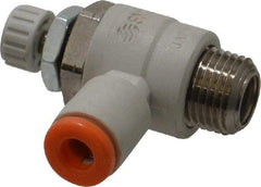 SMC PNEUMATICS - 5/32" Tube OD x 1/8" Male NPT Flow Control Elbow Valve - Meter Out - All Tool & Supply