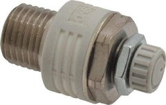 SMC PNEUMATICS - 1/4" Male NPT Metering Valve With Silencer - 6.5mm squared Orifice & 20.5 dB Noise Reduction Rate - All Tool & Supply