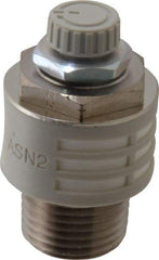 SMC PNEUMATICS - 1/2" Male NPT Metering Valve With Silencer - 24.5mm squared Orifice & 24 dB Noise Reduction Rate - All Tool & Supply