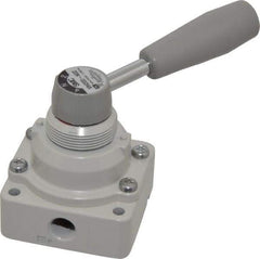 SMC PNEUMATICS - 1/4" NPT Rotary Hand Air Valve - 3 Position, 0.4 CV Rate, 150 Max psi & 140°F Max Temp - All Tool & Supply