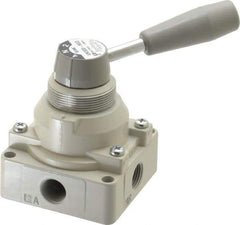 SMC PNEUMATICS - 3/8" NPT Rotary Hand Air Valve - 3 Position, 1.1 CV Rate, 150 Max psi & 140°F Max Temp - All Tool & Supply