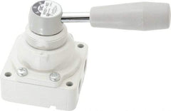 SMC PNEUMATICS - 1/4" NPT Rotary Hand Air Valve - 3 Position, 0.4 CV Rate, 150 Max psi & 140°F Max Temp - All Tool & Supply