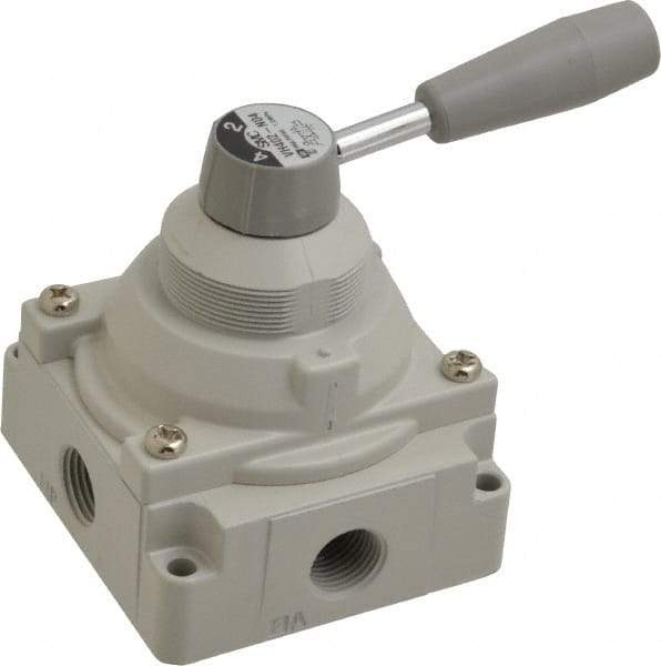 SMC PNEUMATICS - 1/2" NPT Rotary Hand Air Valve - 2 Position, 3.1 CV Rate, 150 Max psi & 140°F Max Temp - All Tool & Supply