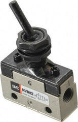 SMC PNEUMATICS - 0.14 CV Rate, 1/8" NPT Inlet Mechanical Valve - 2 Way, 2 Ports, Toggle Lever - All Tool & Supply