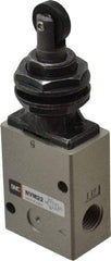 SMC PNEUMATICS - 1.00 CV Rate, 1/4" NPT Inlet Mechanical Valve - 2 Way, 2 Ports, Roller Plunger Inline - All Tool & Supply