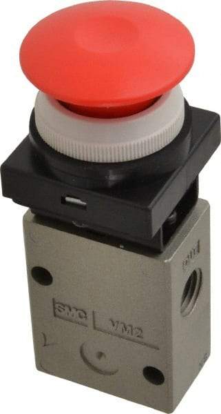 SMC PNEUMATICS - 1.00 CV Rate, 1/4" NPT Inlet Mechanical Valve - 2 Way, 2 Ports - All Tool & Supply