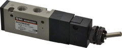 SMC PNEUMATICS - 0.55 CV Rate, 1/8" NPT Inlet Mechanical Valve - 4 Way, 5 Ports, Toggle Lever - All Tool & Supply