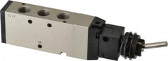 SMC PNEUMATICS - 1.00 CV Rate, 1/4" NPT Inlet Mechanical Valve - 4 Way, 5 Ports, Toggle Lever - All Tool & Supply