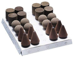 Grier Abrasives - 24 Piece Aluminum Oxide Rubber Rubber Mounted Abrasive Wheel Set - Includes Mounted Wheels with 1/4" Diam x 1-1/2" Long Shank - All Tool & Supply