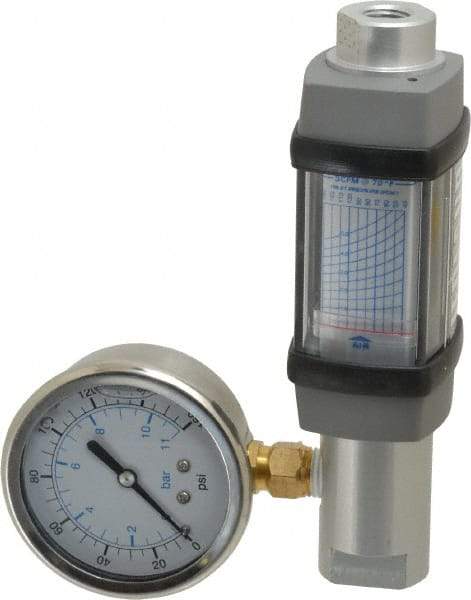 Hedland - 1/4" NPTF Port Compressed Air & Gas Flowmeter - 600 Max psi, 5 SCFM, Anodized Aluminum - All Tool & Supply