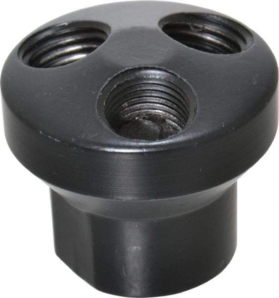 Value Collection - 1/4" Inlet, 1/4" Outlet Manifold - 1-1/2" Long x 1-1/2" Wide 1-1/2" High, 5/8" Mount Hole, 1 Inlet Port, 3 Outlet Ports - All Tool & Supply