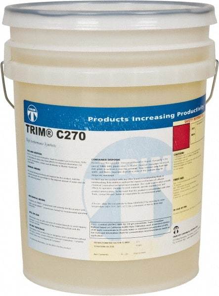 Master Fluid Solutions - Trim C270, 5 Gal Pail Cutting & Grinding Fluid - Synthetic, For Drilling, Reaming, Tapping - All Tool & Supply