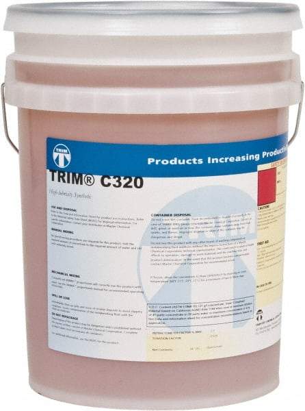 Master Fluid Solutions - Trim C320, 5 Gal Pail Cutting & Grinding Fluid - Synthetic, For Drilling, Form-Grinding, Reaming, Tapping - All Tool & Supply