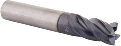 SGS - 1/2", 4 Flute, Single End, Solid Carbide, 0.01" Corner Radius End Mill - 3" OAL, Right Hand Flute, 1" LOC, Right Hand Cut - All Tool & Supply