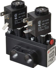 ARO/Ingersoll-Rand - 1/4" Inlet x 1/4" Outlet, Solenoid Actuator, Solenoid Return, 2 Position, Body Ported Solenoid Air Valve - 120 VAC Input, 54 CFM, 1.5 CV, 4 Way, 150 psi, 3-31/32" Long x 1-15/16" Wide x 3-1/4" High, 0 to 180°F - All Tool & Supply