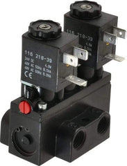 ARO/Ingersoll-Rand - 1/4" Inlet x 1/4" Outlet, Solenoid Actuator, Solenoid Return, 3 Position, Body Ported Solenoid Air Valve - 24 VDC Input, 32 CFM, 0.9 CV, 4 Way, 150 psi, 2-15/16" Long x 1-15/16" Wide x 1-13/16" High, 0 to 180°F - All Tool & Supply