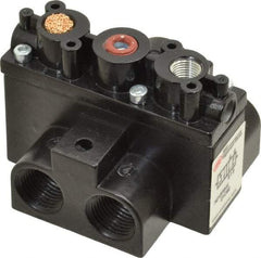 ARO/Ingersoll-Rand - 3/8" Inlet x 3/8" Outlet, Pilot Actuator, Spring Return, 2 Position, Body Ported Solenoid Air Valve - 63 CFM, 1.7 CV, 4 Way, 150 psi, 3-1/2" Long x '2-1/2" Wide x 3-5/8" High, 0 to 180°F - All Tool & Supply