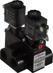 ARO/Ingersoll-Rand - 3/8" Inlet x 3/8" Outlet, Solenoid Actuator, Solenoid Return, 3 Position, Body Ported Solenoid Air Valve - 24 VDC Input, 63 CFM, 1.7 CV, 4 Way, 150 psi, 4" Long x '2-1/2" Wide x 3-5/8" High, 0 to 180°F - All Tool & Supply