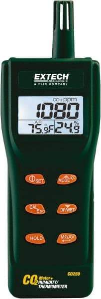 Extech - -14 to 140°F, 0 to 9.99% Humidity Range, Air Quality Monitor - All Tool & Supply