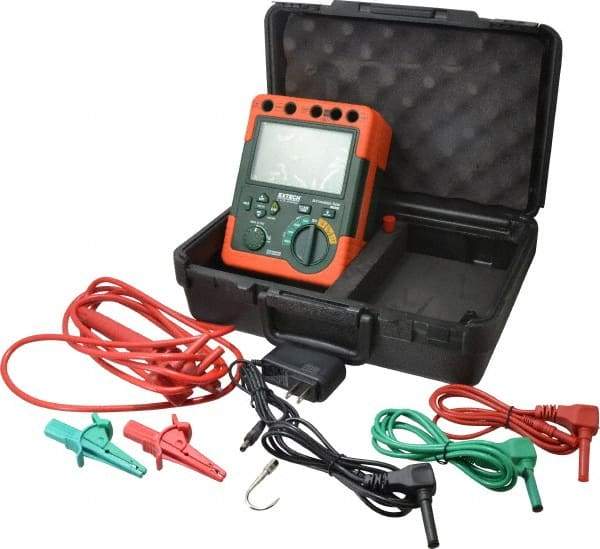 Extech - Digital LCD Display, 60,000 Megohm Electrical Insulation Resistance Tester & Megohmmeter - 5,000 VAC Max Test Voltage, Powered by 1.5V AA Battery - All Tool & Supply