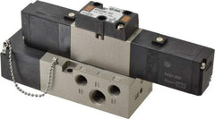 SMC PNEUMATICS - 0.8 CV Flow Rate, Double Solenoid Pilot Operated Valve - 5 Port, 2 Position, 1/4" NPT Inlet, 24 V - All Tool & Supply