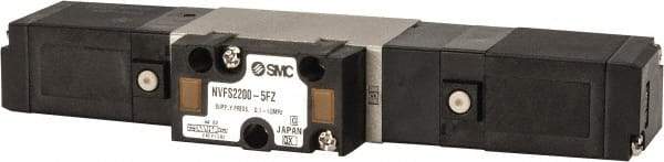 SMC PNEUMATICS - 0.8 CV Flow Rate, Double Solenoid Pilot Operated Valve - 5 Port, 2 Position, 1/4" NPT Inlet, 24 V - All Tool & Supply