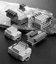SMC PNEUMATICS - 0.3 CV Flow Rate, 10 Station Pilot Operated Solenoid Valve - 1/4" Push to Connect Inlet, Bar Manifold Base Mounted - All Tool & Supply