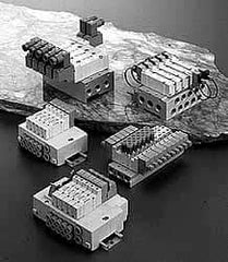 SMC PNEUMATICS - 1.2 CV Flow Rate, 2 Station Pilot Operated Solenoid Valve - 3/8" Push to Connect Inlet, 5 Port, 2 Position, Single Solenoid - All Tool & Supply