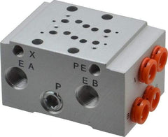 SMC PNEUMATICS - 0.3 CV Flow Rate, 2 Station Pilot Operated Solenoid Valve - 1/4" Push to Connect Inlet, Bar Manifold Base Mounted - All Tool & Supply