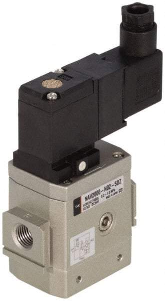 SMC PNEUMATICS - 1/4" Female NPT x 1/8" Gage Port Soft Start-Up Valve - 110V, AC Input, DIN Electrical Entry & 30 to 150 psi - All Tool & Supply