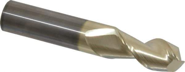 Accupro - 5/8", 1-1/4" LOC, 5/8" Shank Diam, 3-1/2" OAL, 2 Flute, Solid Carbide Square End Mill - Single End, ZrN Finish, Spiral Flute, 45° Helix, Centercutting, Right Hand Cut, Right Hand Flute - All Tool & Supply