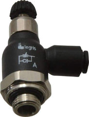 Legris - 4mm Tube OD x 1/8 Male BSPP Compact Meter Out Flow Control Valve - 14.5 to 145 psi, Nylon - All Tool & Supply