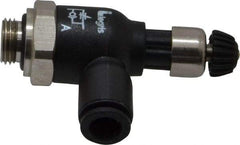 Legris - 6mm Tube OD x 1/8 Male BSPP Compact Meter Out Flow Control Valve - 14.5 to 145 psi, Nylon - All Tool & Supply