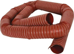 Hi-Tech Duravent - 3" ID, 12 Hg Vac Rating, 30 psi, Fiberglass Vacuum & Duct Hose - 12' Long, Brick Red, 3" Bend Radius, -75 to 500°F (Intermittent to 600) - All Tool & Supply