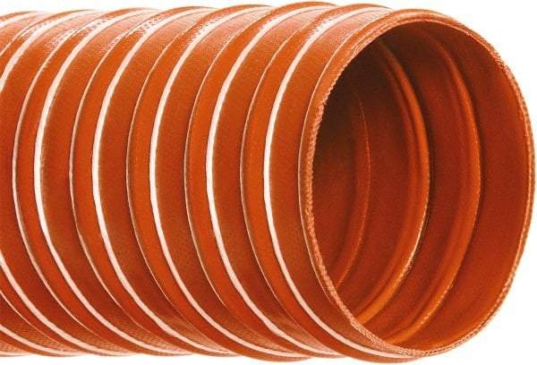 Hi-Tech Duravent - 2-1/2" ID, 13 Hg Vac Rating, 31 psi, Fiberglass Vacuum & Duct Hose - 12' Long, Brick Red, 2-1/2" Bend Radius, -75 to 500°F (Intermittent to 600) - All Tool & Supply