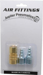 Value Collection - 3 Piece 1/4" Body 3/8 NPT 145 psi Industrial Pneumatic Coupling Plug Set - All Tool & Supply